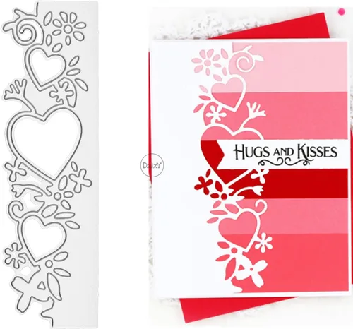 Miniatura 29 de DzIxY Troqueles de corte de metal en forma de corazón simples para kit de fabricación de tarjetas, juegos de troqueles de papel en relieve, 7