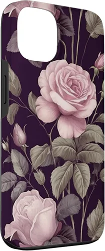 Miniatura 3 de Funda rosa botánica para iPhone 13 Floral Vintage Pattern with cute pink purple