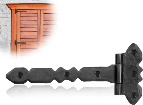 Miniatura 22 de Paquete de 2 bisagras de hierro forjado negro de 9 pulgadas, bisagras decorativas de hierro forjado, bisagras de hierro rústico para persianas