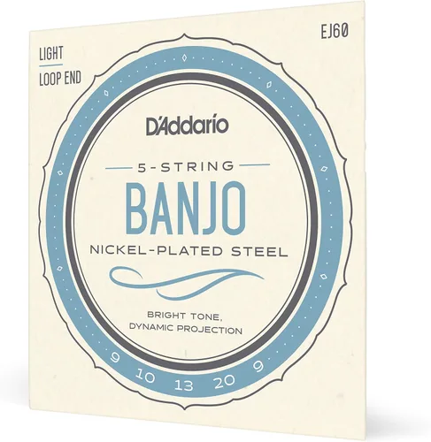 Miniatura 10 de D'Addario Cuerdas para banjo tenor, bronce fosforado, EJ55, calibre medio 9-30, juego de 5 cuerdas, paquete de 1