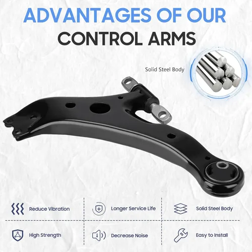 Miniatura 3 de Brazos de control inferiores delanteros con junta esférica, barra estabilizadora, tirante con bota, kits de suspensión compatibles con Toyota Camry
