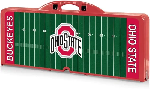 Miniatura 7 de PICNIC TIME NCAA Ohio State Buckeyes - Mesa de picnic plegable para campo de fútbol, mesa de campamento para exteriores con agujero para paraguas