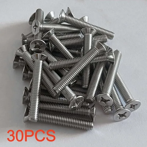 Miniatura 7 de NACX Tornillos de cabeza plana avellanados Phillips M6 x 1.575 in, A2-70, tono plateado, acero inoxidable 304, 30