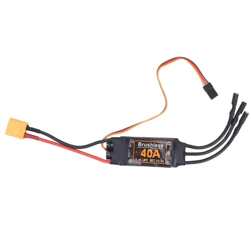 Controlador de velocidad RC, controlador de velocidad ESC sin escobillas 40A, motor de avión RC 5V3A salida BEC para RC Drone Aviones Accesorio