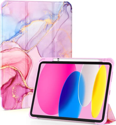 Miniatura 10 de OKP Funda para iPad de 11ª generación de 11 pulgadas (A16) 2025, para iPad de 10.9 pulgadas de 10.ª generación 2022, funda protectora delgada y Rosa