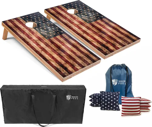 Miniatura 9 de Tailgating Pros Tablas de Cornhole - Juego de Cornhole ligero de 4 x 2 pies, incluye funda de transporte, juego de 8 bolsas de maíz y bolsa Bandera