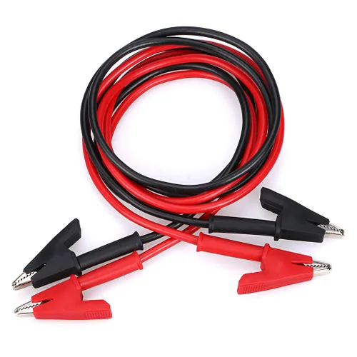 Miniatura 2 de Sumnacon Clips de cocodrilo de doble extremo, cable de cable de prueba de 15 A con clips aisladores, 2 cables flexibles de prueba de 3.3 pies