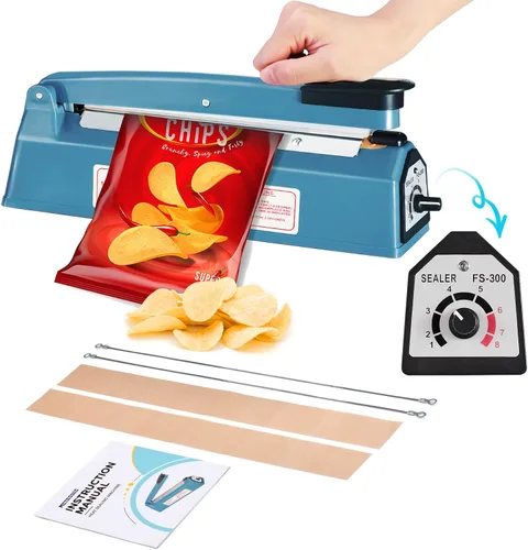 Miniatura 15 de METRONIC Sellador de impulso de 8 pulgadas, máquina selladora térmica manual para bolsas de plástico, selladores de bolsas retráctiles, máquina