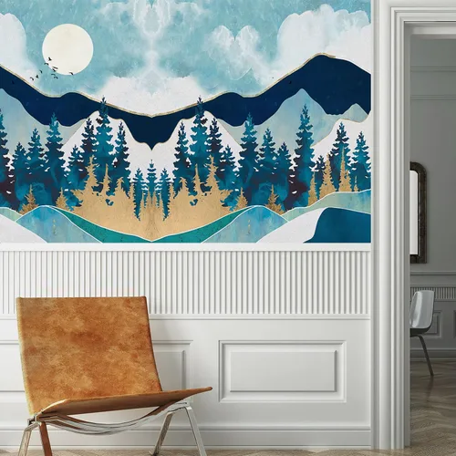Miniatura 390 de SIGNFORD - Papel tapiz de diseño de bosque, removible para dormitorio o sala de estar, 100 x 144 pulgadas Bosque1-1911-m17