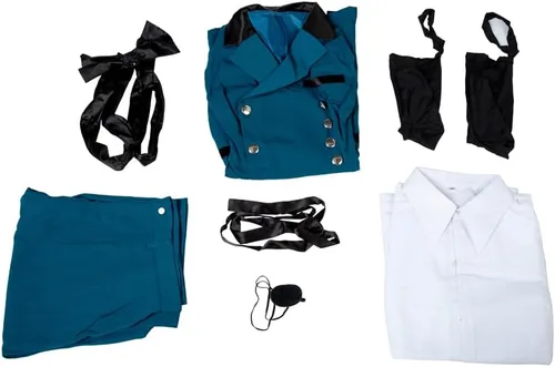 Miniatura 6 de Cosfun Disfraz de cosplay de anime, traje de uniforme azul para Halloween mp003218