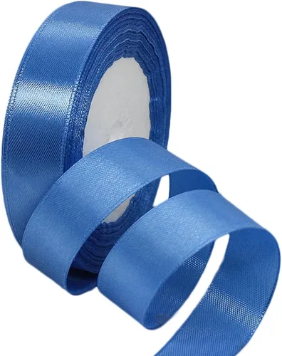 Miniatura 48 de Cinta azul de 1-1/2 pulgadas x 25 yardas, cinta de seda de satén azul real para envolver regalos, fabricación de lazos para el cabello, ramos