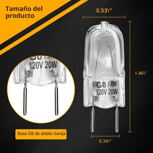 Miniatura 3 de Bombilla halógena compatible con GE, Samsung, Kenmore, Elite, Maytag, microondas sobre la estufa, luz nocturna/luz para estufa para microondas GE