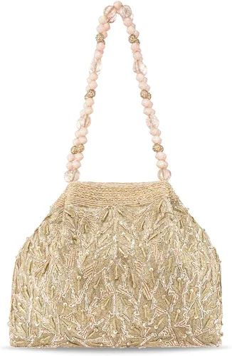 Miniatura 8 de Aheli Potli - Bolsas de noche para mujer, bolso étnico de novia con cordón (P65C), Oro Rosa