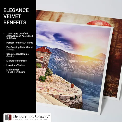 Miniatura 7 de Elegance Velvet - El rollo de 36 pulgadas x 40 pies es un papel de inyección de tinta de alta calidad mate de 310 gsm, blanco brillante prensado