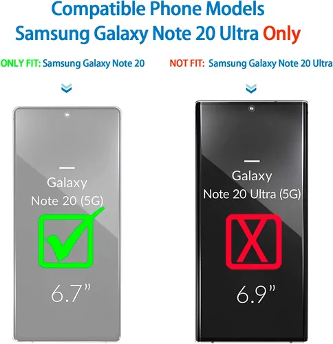 Miniatura 2 de Funda Anloes para Samsung Galaxy Note 20 5G, funda para teléfono resistente, a prueba de golpes y polvo, 3 en 1 con protector de goma