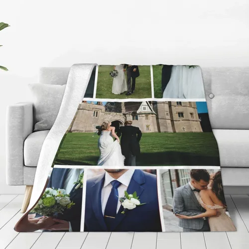 Miniatura 10 de Manta personalizada con texto, fotos, manta personalizada para cumpleaños de adultos y niños, boda, Navidad, Halloween, Día del Padre, Día