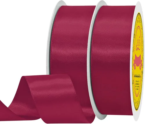Miniatura 97 de Cinta de satén blanca antigua de doble cara de 1-1/2 pulgadas x 50 yardas, cinta de poliéster para envolver regalos, día de San Valentín, bodas