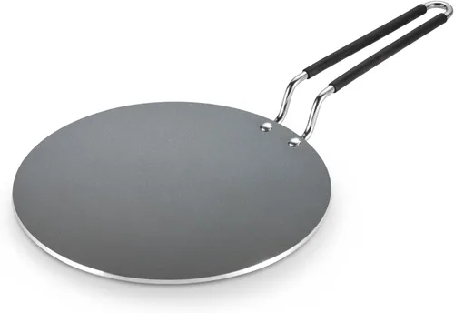Tramontina Utsava - Sartén para chapati de acero inoxidable recubierto de cerámica con revestimiento triple, cóncava de 10.5 pulgadas,