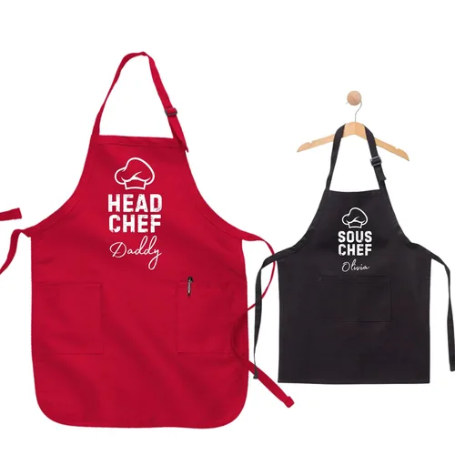 Miniatura 15 de Delantal de chef personalizado con nombre, delantal de cocina personalizado para hombres y mujeres, regalo de cocina ajustable para cocineros