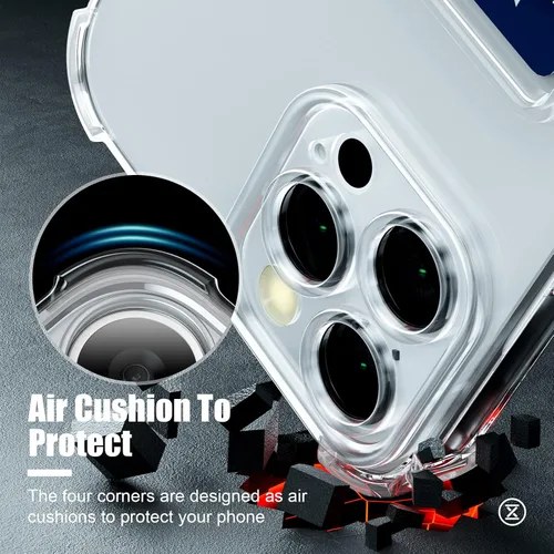 Miniatura 3 de AKABEILA Funda para iPhone 13 Pro Clear Cute Phone Case Soft TPU Wallet Case Slim Bag Cover a prueba de golpes con ranura para tarjetas Transparente