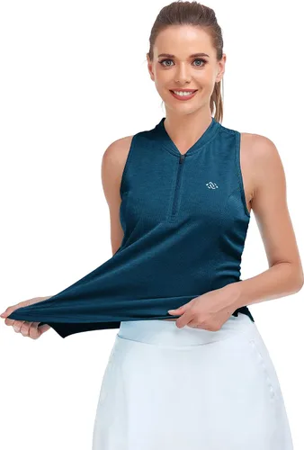 Miniatura 5 de Womens Sleeveless Golf Polo Shirt Dry Fit Racerback Golf Tank Tops Ladies Slim Fit Tennis Apparel Mositure Wicking