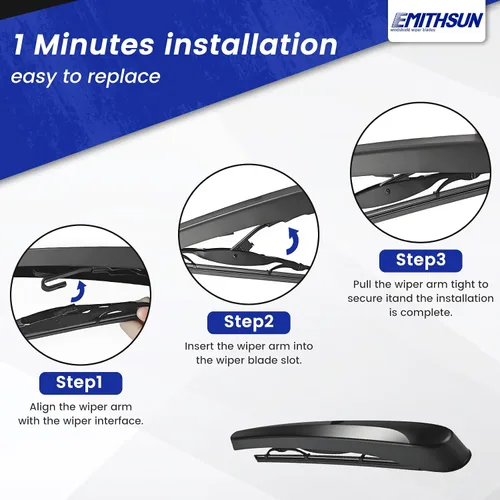 Miniatura 5 de EMITHSUN® Repuesto de limpiaparabrisas trasero de 10 pulgadas para Chevrolet Trax 2013-2023, Ford Escape 2001-2007, Buick Encore 2013-2022, repuesto