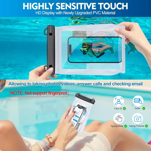 Miniatura 6 de PEDVSTY Paquete de 2 bolsas flotantes grandes impermeables para teléfono [con tira de sellado], bolsa flotante a prueba de agua para playa