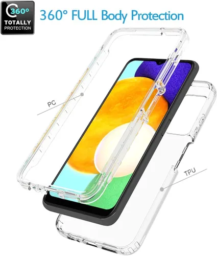 Miniatura 3 de Funda de teléfono para Galaxy A03S, Samsung A03S SM-A037U con protector de pantalla de vidrio templado, carcasa protectora de cuerpo completo