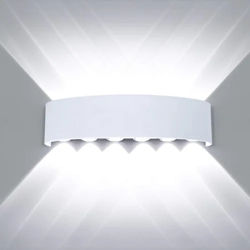 Miniatura 22 de Kawell Lámpara de pared moderna impermeable de 8 W, lámpara de pared LED de aluminio, para interiores y exteriores, para baño, dormitorio, pasillo