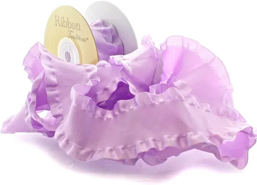 Miniatura 12 de Cinta de satén de 1.5 pulgadas con borde de doble volante, color rosa, 3 yardas para lazos para el cabello y costura