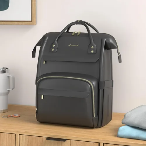 Miniatura 2 de LOVEVOOK - Mochila para laptop para mujer, mochila de moda para mujer.., Negro, 17 pulg., Mochilas de viaje
