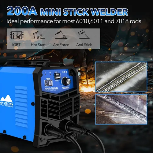 Miniatura 4 de TRQWH 200A Mini máquina de soldadura 110V Stick Soldador ARC Máquina IGBT Inverter MMA soldador Tig/Mig Máquina de soldadura portátil arranque