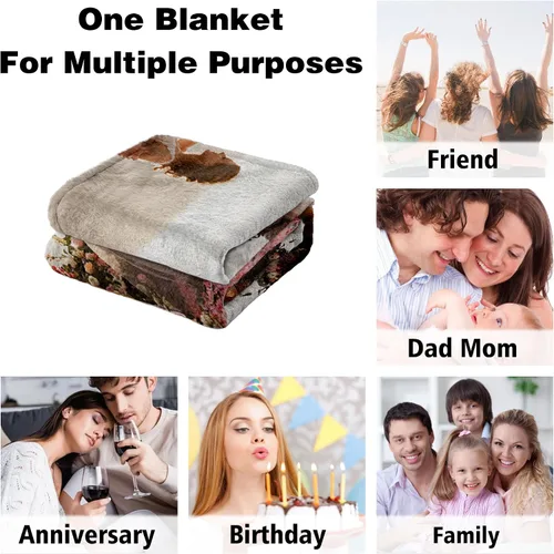 Miniatura 5 de Regalos para parejas, manta personalizada con foto, manta de franela personalizada, regalos para novio, novia, mujeres, hombres, mamá, papá, K-1 Foto