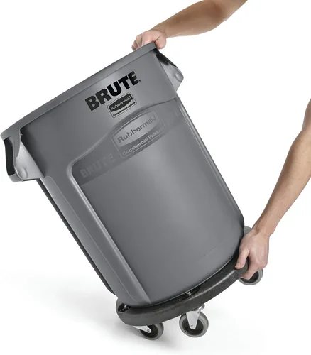 Miniatura 5 de Rubbermaid Commercial Products Brute Twist on/Off Carretilla Redonda, Negro, Para Usar con Bote de Basura BRUTE, Paquete de 2