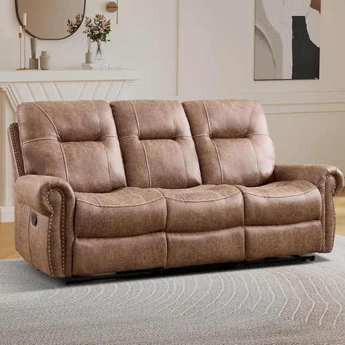 Miniatura 13 de EBELLO - Silla reclinable eléctrica con masaje y calor, sillón reclinable de tela suave para adultos, sofá reclinable individual acolchado, diseño
