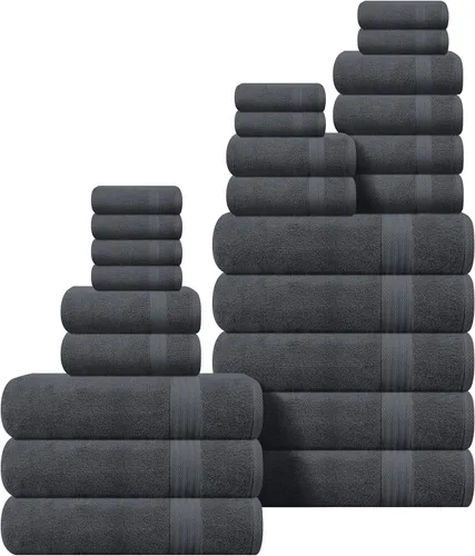 Miniatura 86 de GLAMBURG - Juego de 12 toallas faciales ultrasuaves de 13 x 13 pulgadas, 100% algodón, duraderas y altamente absorbentes, ideales para baño, cocina