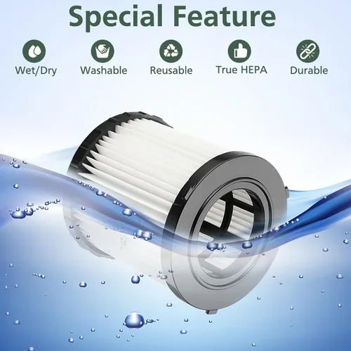 Miniatura 4 de DCV580H DCV581H - Filtro de repuesto para aspiradora DEWALT 20V MAX Wet/Dry VAC DCV580H (inalámbrico) DCV581H DCV5801H DCV5801H Aspiradora portátil
