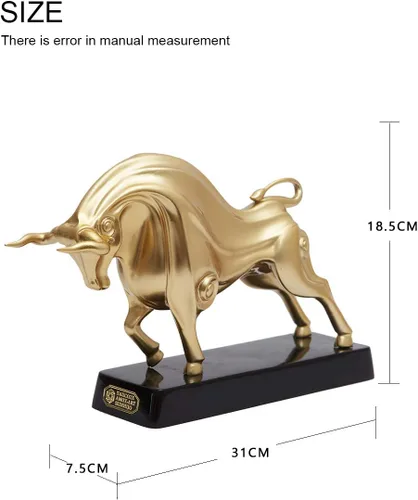 Miniatura 2 de HAUCOZE Wall Street - Estatua de toro de animal, figura de la suerte, regalo moderno para decoración del hogar, arte para sala de estar, poliresina