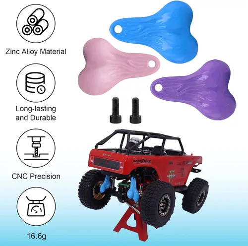 Miniatura 7 de Bolas colgantes para camión, tuercas, bolas de parachoques, tuercas de toro, contrapeso de bola de cola para TRX4M SCX24 FX24 coches RC 1/18 (Azul)