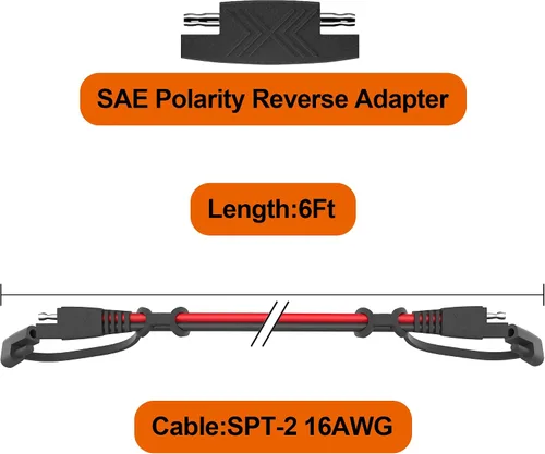 Miniatura 3 de OYMSAE Cable de extensión SAE, cable de desconexión rápida SAE de 6 pies 16 AWG a SAE, cable conector de extensión SAE para motor de arrastre