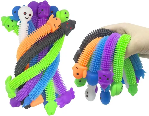 Paquete de 24 juguetes sensoriales de cuerdas elásticas para Halloween, ideales para niños, estudiantes, alivio del estrés y antiansiedad, surtido