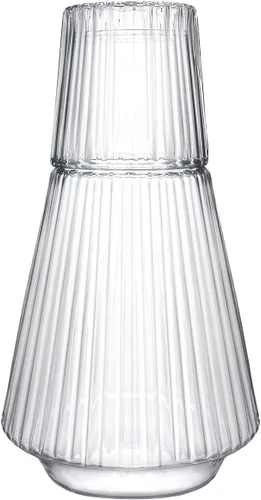 Miniatura 10 de Sizikato Jarra de agua de vidrio de borosilicato ámbar de 26 onzas con vaso de cristal.