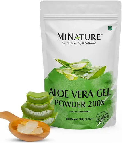 Miniatura 2 de Gel en polvo de aloe vera 200x de mi Nature Natural y puro Aloe Barbadensis 100 g (3.5 oz) Altamente concentrado (200x) Apoyo digestivo