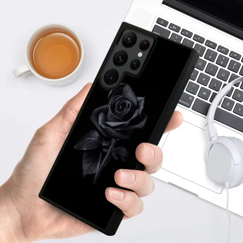 Miniatura 5 de DJSOK Funda compatible con Samsung Galaxy S22 Ultra, diseño con patrón de parachoques trasero, esquinas reforzadas antiarañazos, caver de TPU suave