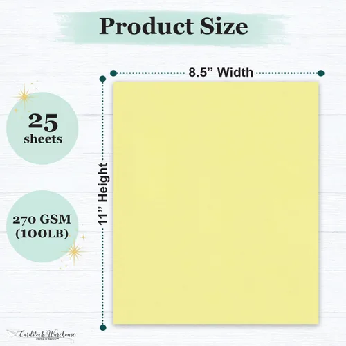 Miniatura 2 de Cardstock Warehouse Pop Tone Banana Split Yellow - 8.5 x 11 pulgadas - 100 libras / 270 GSM - Papel de cartulina mate premium - 25 hojas Rosa