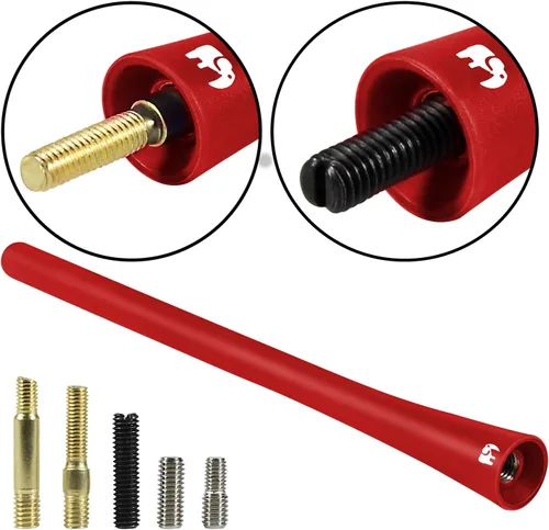 Miniatura 4 de ONE250 Antena de goma flexible de 7 pulgadas, compatible con Nissan - Frontier (1998-2021), Titan (2004-2023), Rogue (2008-2021), Pathfinder Rojo