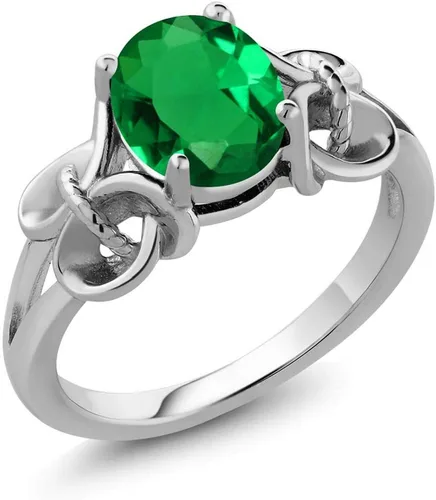 Miniatura 99 de Gem Stone King Anillo de compromiso ovalado con piedra natal para mujer, plata de ley 925, ovalado de 0.354 x 0.276 in, anillo de compromiso