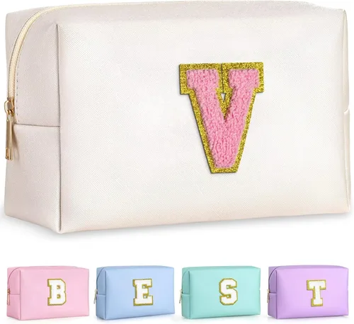 Miniatura 155 de TOPEAST - Bolso de maquillaje para mujer, G Blanco nacarado-rosa