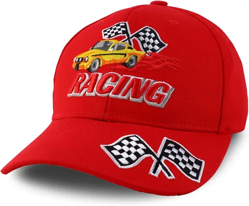 Miniatura 13 de Trendy Apparel Shop Gorra de béisbol con bandera de carreras bordada en 3D
