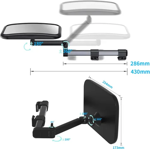 Miniatura 2 de Espejo de automóvil para bebé, orientado hacia atrás, espejo ajustable de seguridad para asiento de automóvil para bebé, monitor de cámara